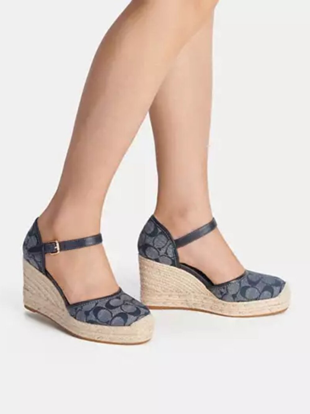 COACH Raine Signature Denim Espadrille In Chambray Size 6.5B - Picture 12 of 12
